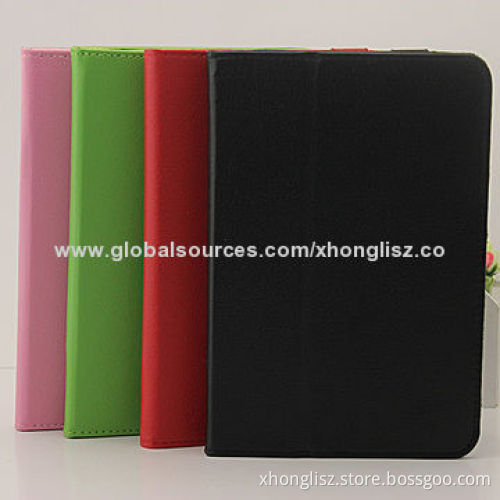 Soft PU leather case for iPad mini, various color options, with folding stand design